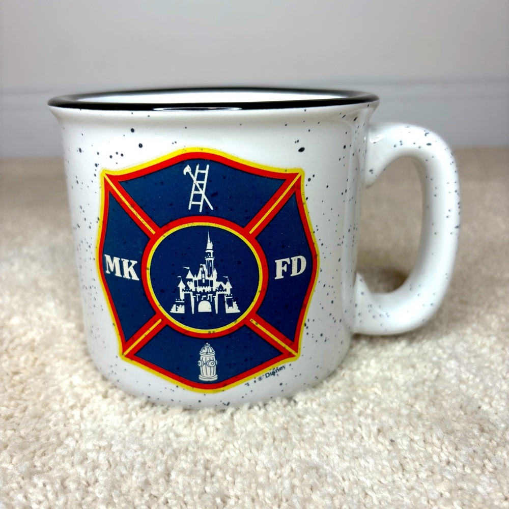 Disney Magic Kingdom Fire Department MKFD Coffee Mug M Ware Disneyland Cup Rare